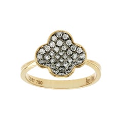 Piero Milano 18K Rose Gold 0.37 Ct Diamonds Four Leaf Clover Ring