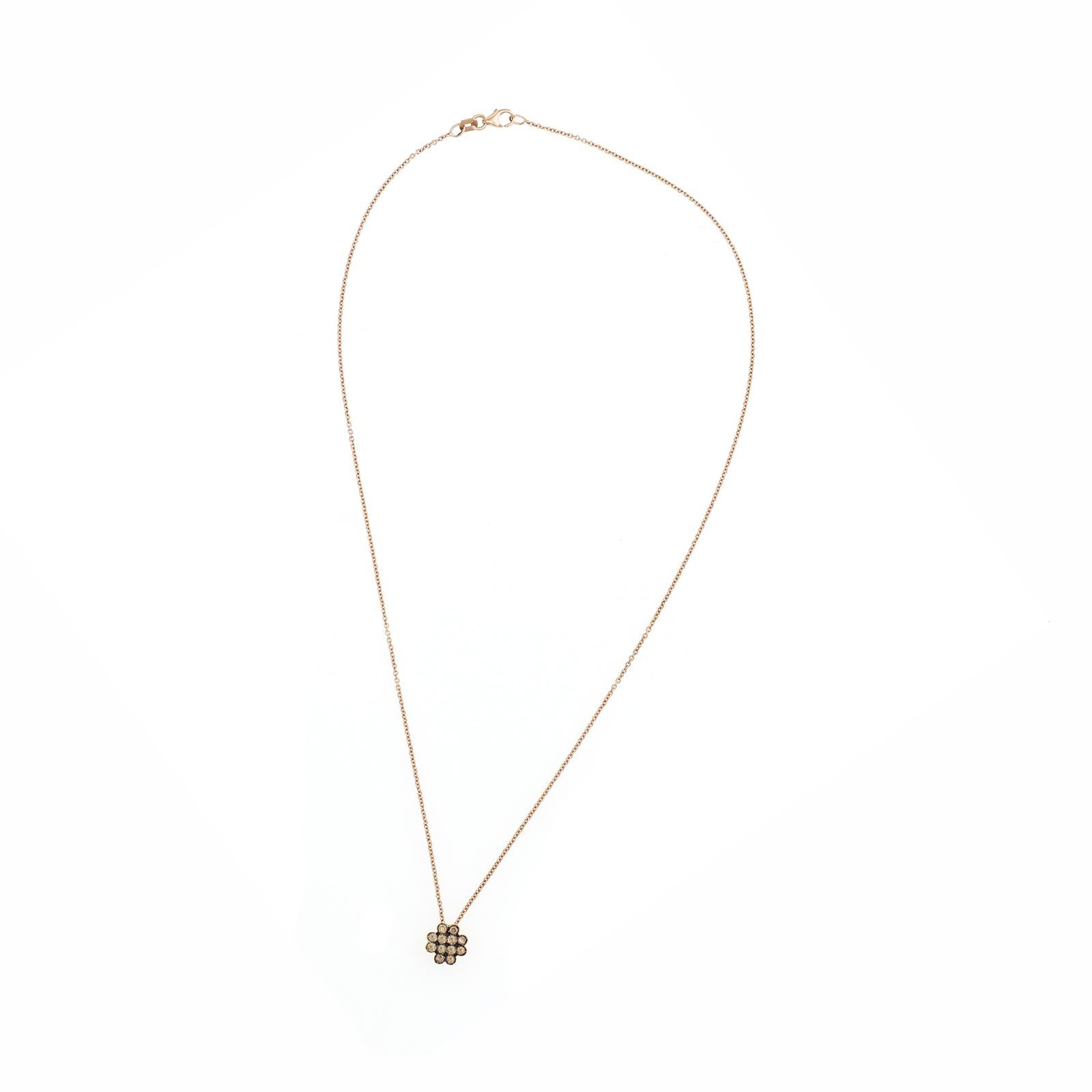 Piero Milano 18K Rose Gold 0.40 Ct Brown Diamant-Halskette im Zustand „Neu“ im Angebot in Los Angeles, CA