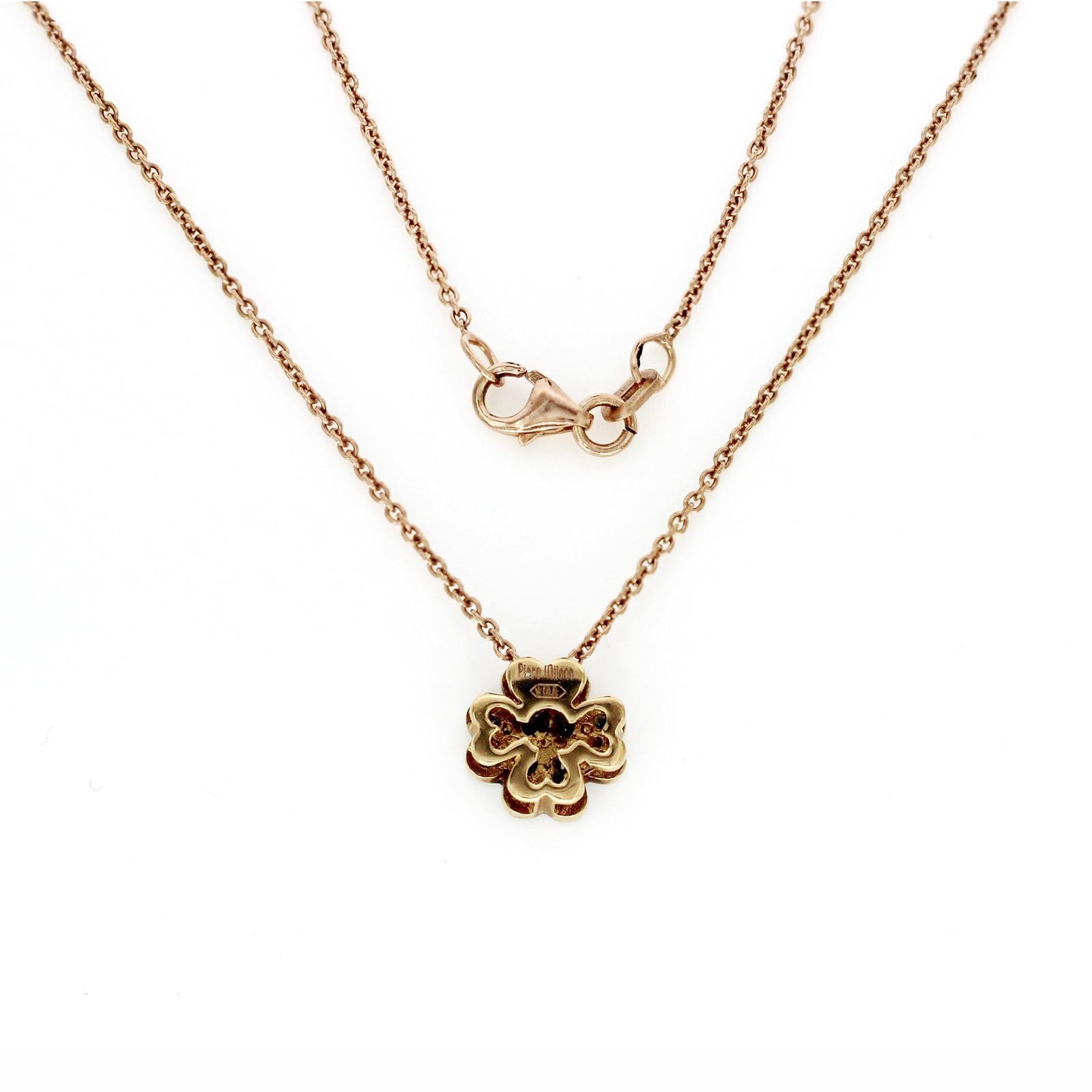 Women's or Men's Piero Milano 18K Rose Gold 0.40 Ct Brown Diamond Necklace For Sale
