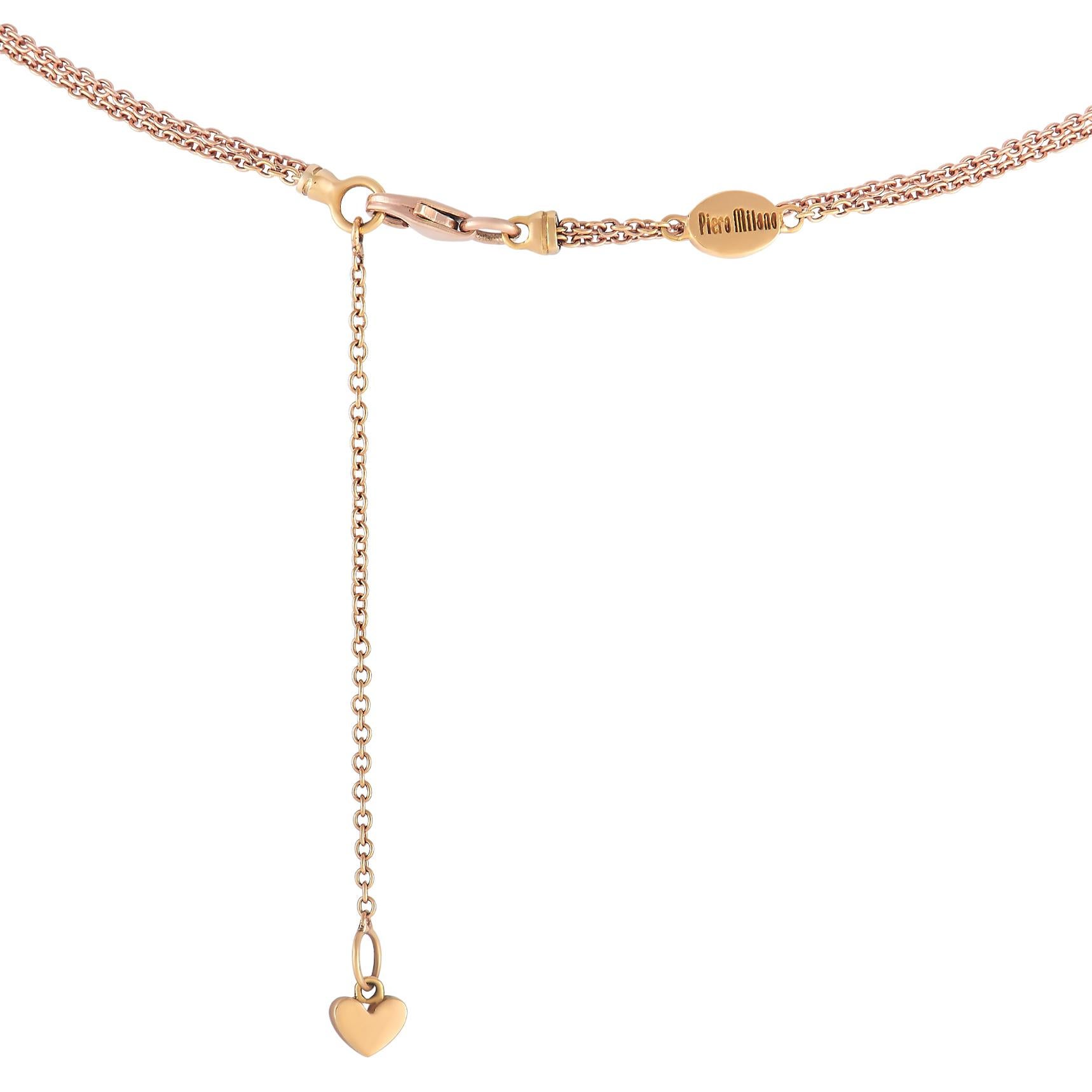 Halskette mit Anhänger, Piero Milano 18 Karat Roségold 1,68 Karat Diamant (Rundschliff) im Angebot