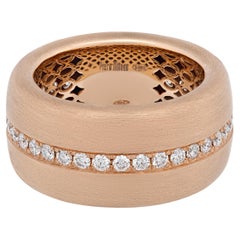 Piero Milano, bague en or rose 18 carats et diamants, taille 7