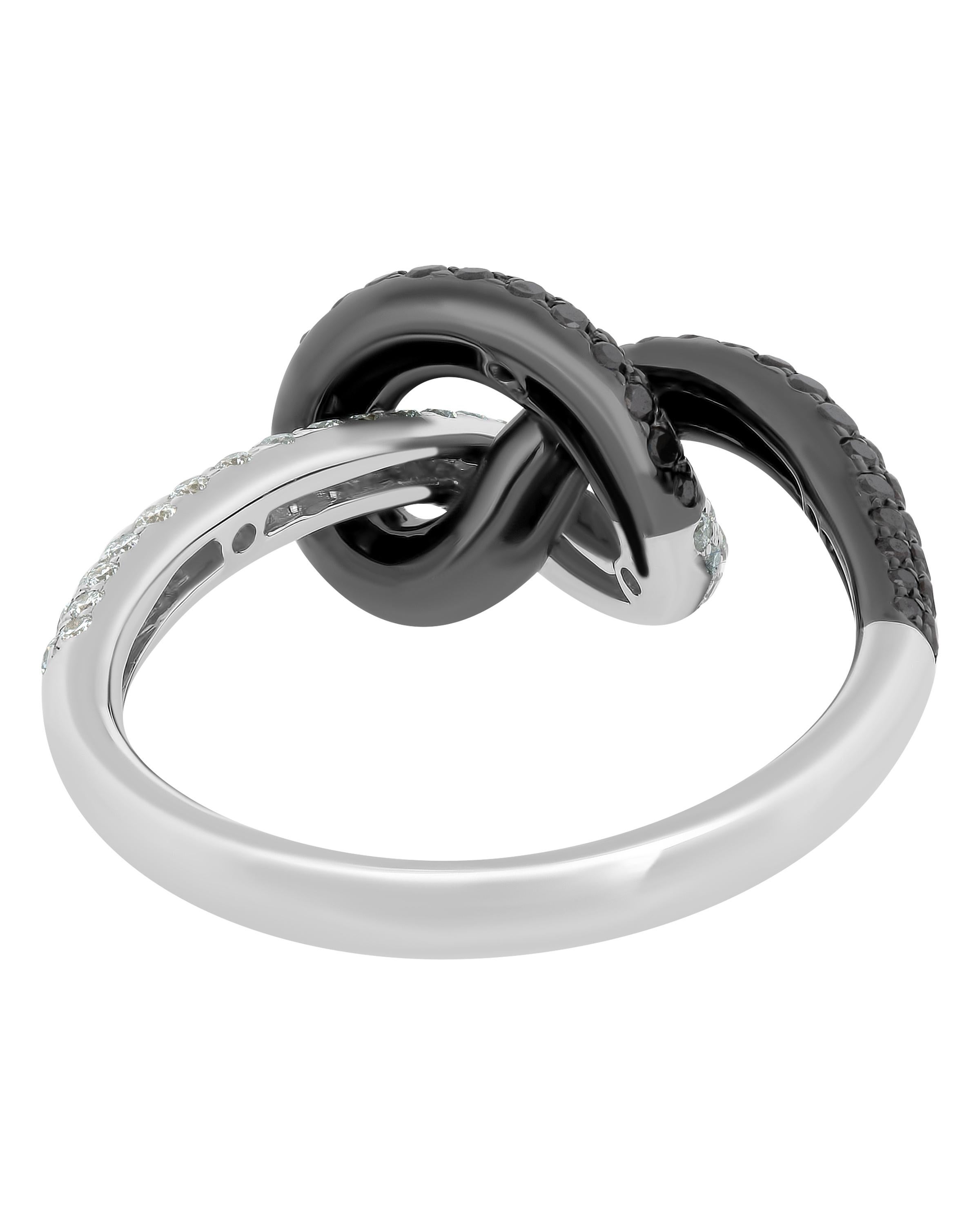 Contemporary Piero Milano 18K White and Black Gold, Diamond Ring Sz 7 For Sale