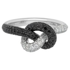 Piero Milano Ring aus 18 Karat Weiß- und Schwarzgold mit Diamanten Gr. 7