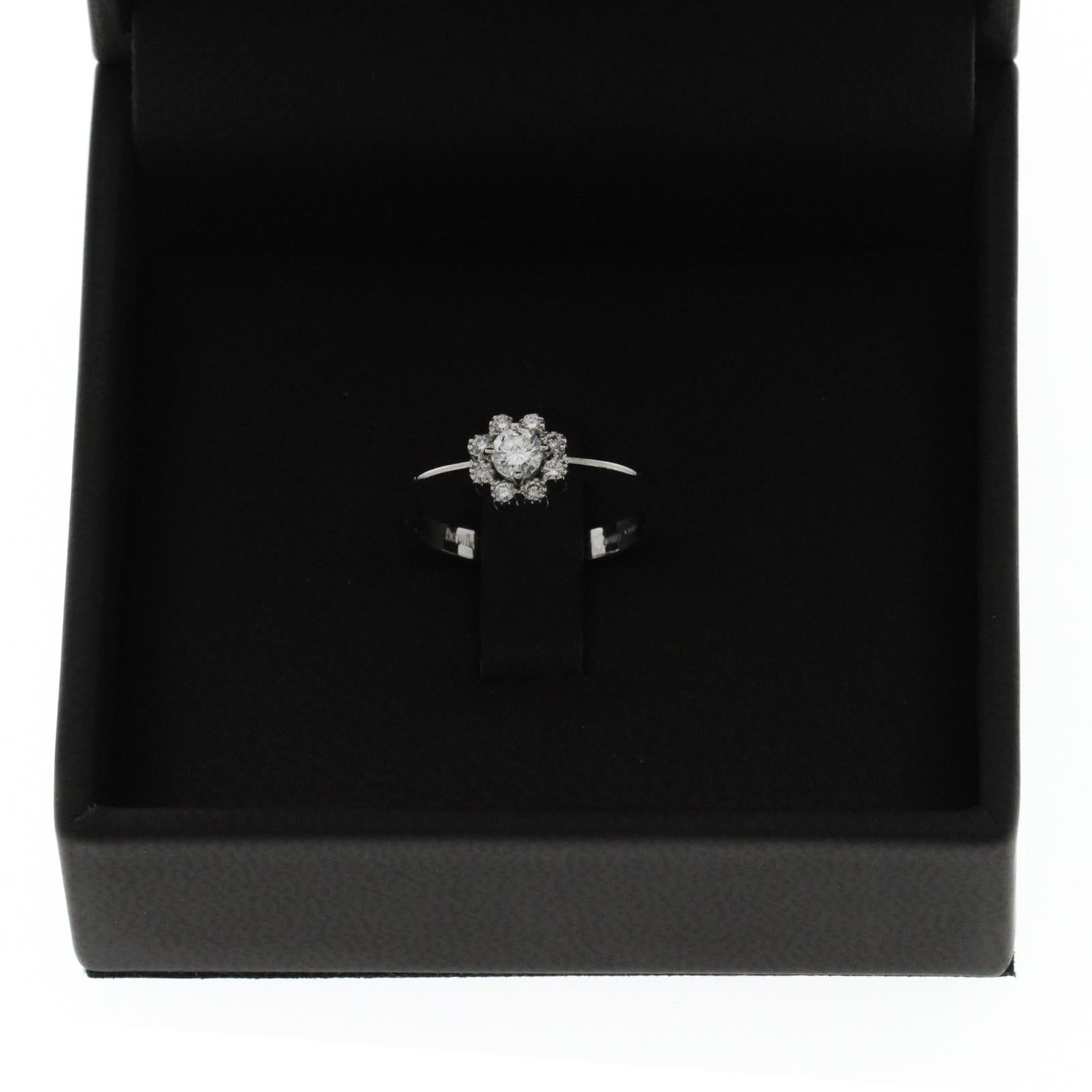 Piero Milano, bague de fiançailles en or blanc 18 carats avec diamants 0,20 carat Neuf - En vente à Los Angeles, CA