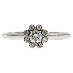 Piero Milano Anillo de compromiso de oro blanco de 18 quilates y 0,20 quilates de diamantes