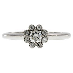 Piero Milano 18K White Gold 0.20 Ct Diamonds Engagement Ring