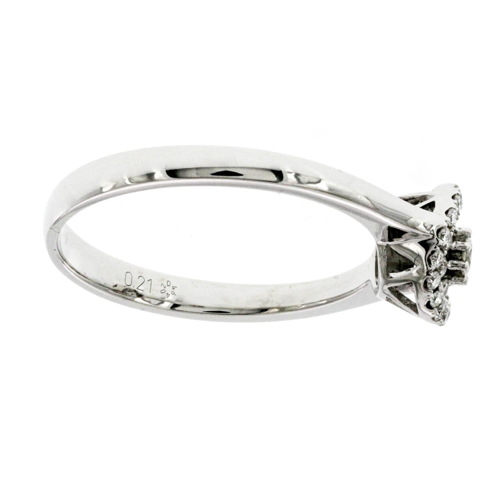Piero Milano Bague de fiançailles en or blanc 18 carats avec diamants 0,21 carat Neuf - En vente à Los Angeles, CA