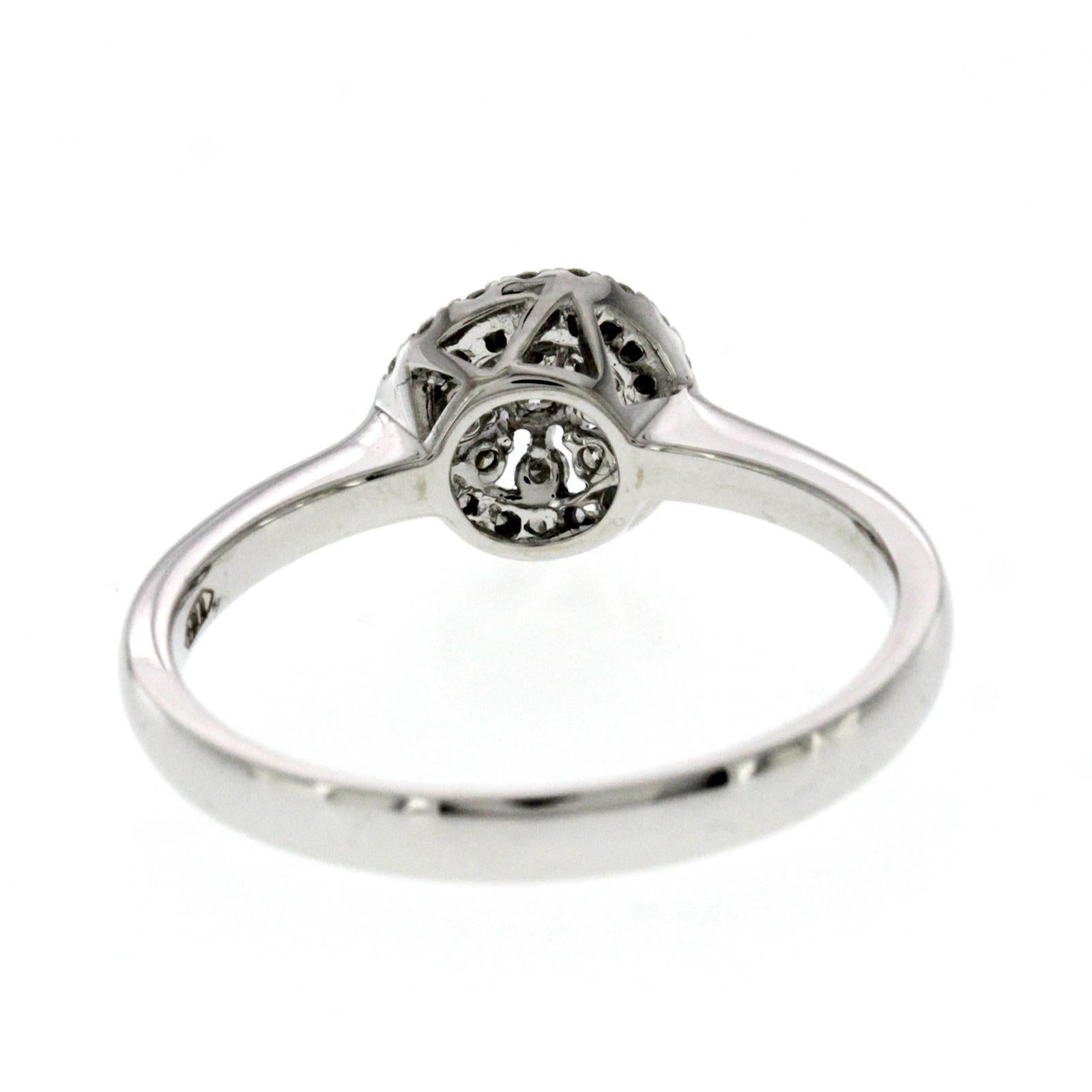 Piero Milano Bague de fiançailles en or blanc 18 carats avec diamants 0,21 carat Unisexe en vente