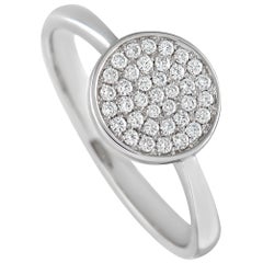 Anello a disco con diamante da 0,24 carati in oro bianco Piero Milano 18K
