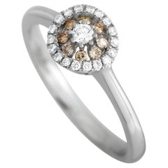 Bague Piero Milano en or blanc 18 carats avec diamants blancs et bruns de 0,28 carat