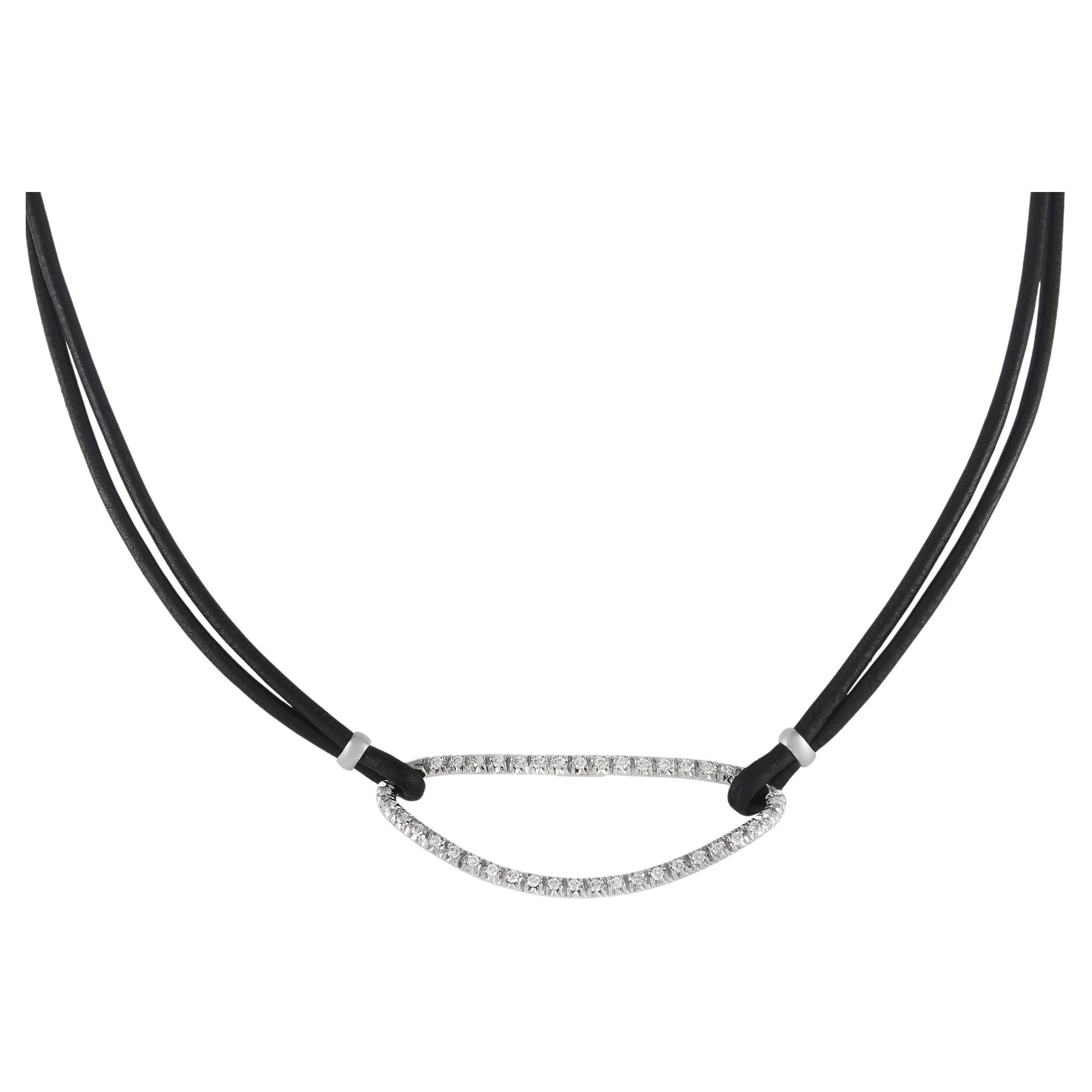 PIERO MILANO Collier cordon en or blanc 18K 0,38 ct de diamants