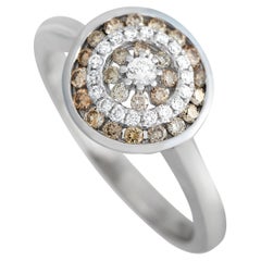 PIERO MILANO Bague en or blanc 18 carats 0,39 ct de diamants bruns et blancs