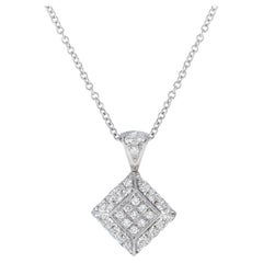 Piero Milano 18k White Gold 0.55 Ct Diamond Pendant Necklace
