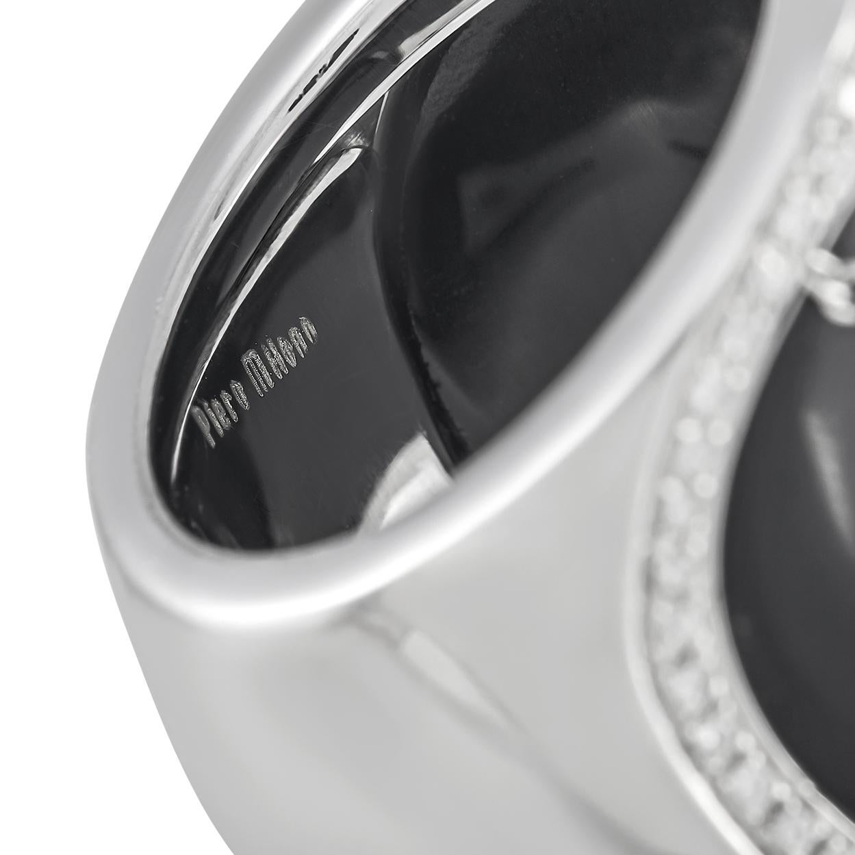 Women's Piero Milano 18K White Gold 0.75ct Diamond Concave Ring