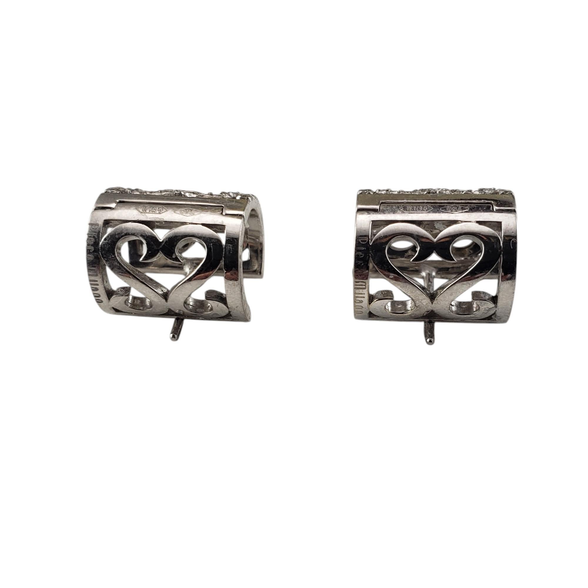 Pendientes puño de oro blanco de 18 quilates y diamantes Piero MILANO #19914 Corte redondo en venta