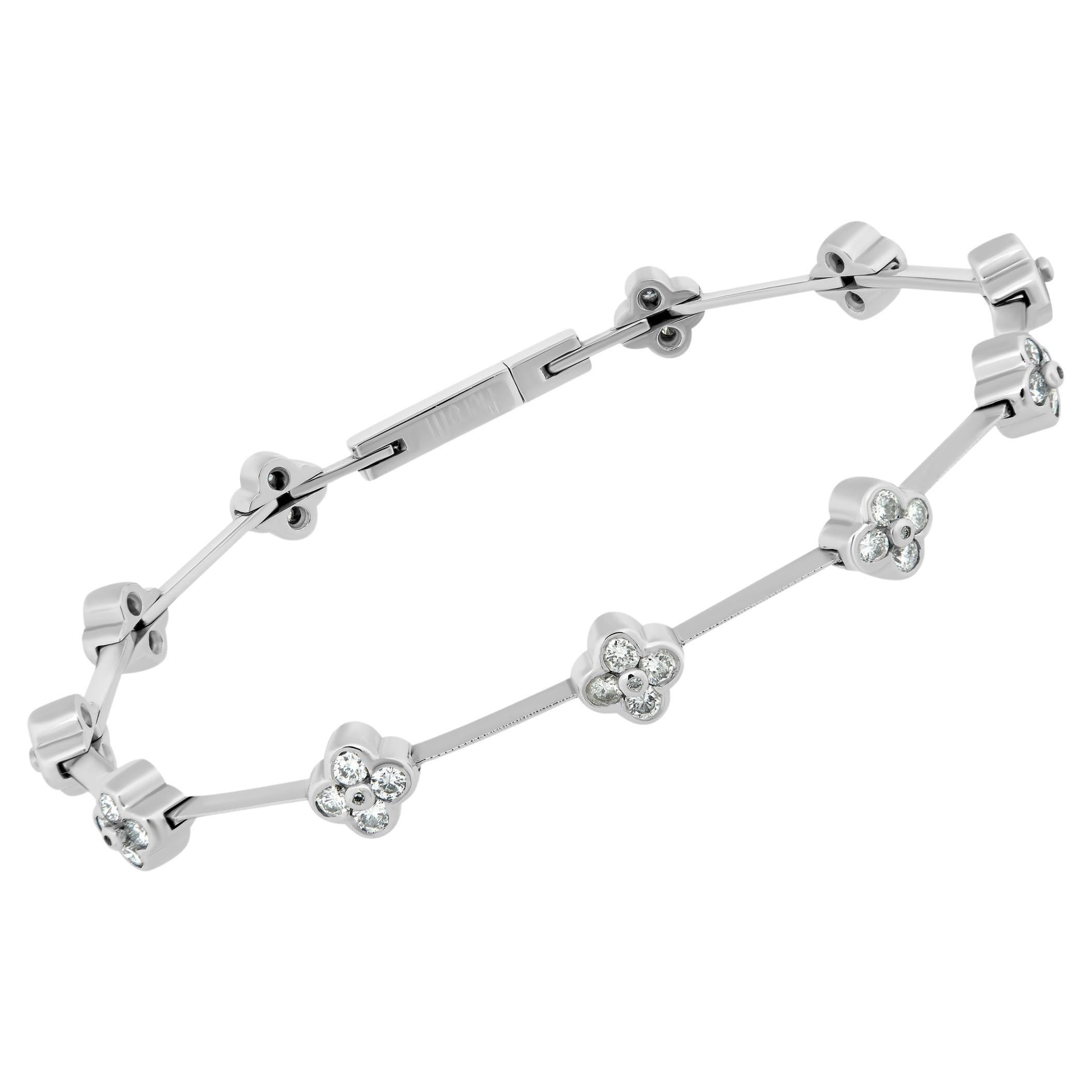 Piero Milano 18K White Gold Diamond Bracelet For Sale at 1stDibs