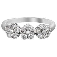 Piero Milano Bague en or blanc 18 carats avec diamants, taille 6,25