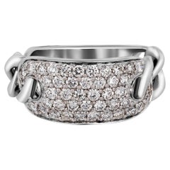 Piero Milano Bague en or blanc 18 carats avec diamants, taille 6,25