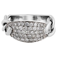 Piero Milano Bague en or blanc 18 carats avec diamants, taille 6,25