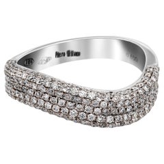 Piero Milano 18K White Gold Diamond Ring Sz 6.25