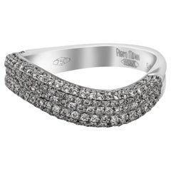 Piero Milano 18K White Gold Diamond Ring Sz 6.5