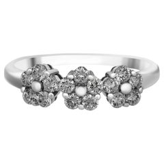 Bague Piero Milano en or blanc 18 carats avec diamants, taille 6,75