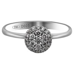 Piero Milano 18K White Gold Diamond Ring Sz 6.75