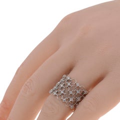 Piero Milano 18K White Gold Diamond Ring Sz 7