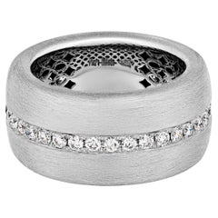 Piero Milano Bague en or blanc 18 carats avec diamants Taille 7