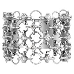 Piero Milano Anello con diamanti in oro bianco 18 carati Sz 7