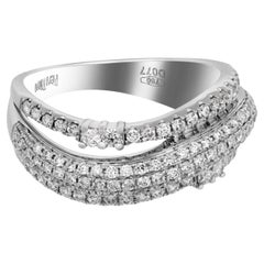 Piero Milano 18K White Gold Diamond Ring Sz 7