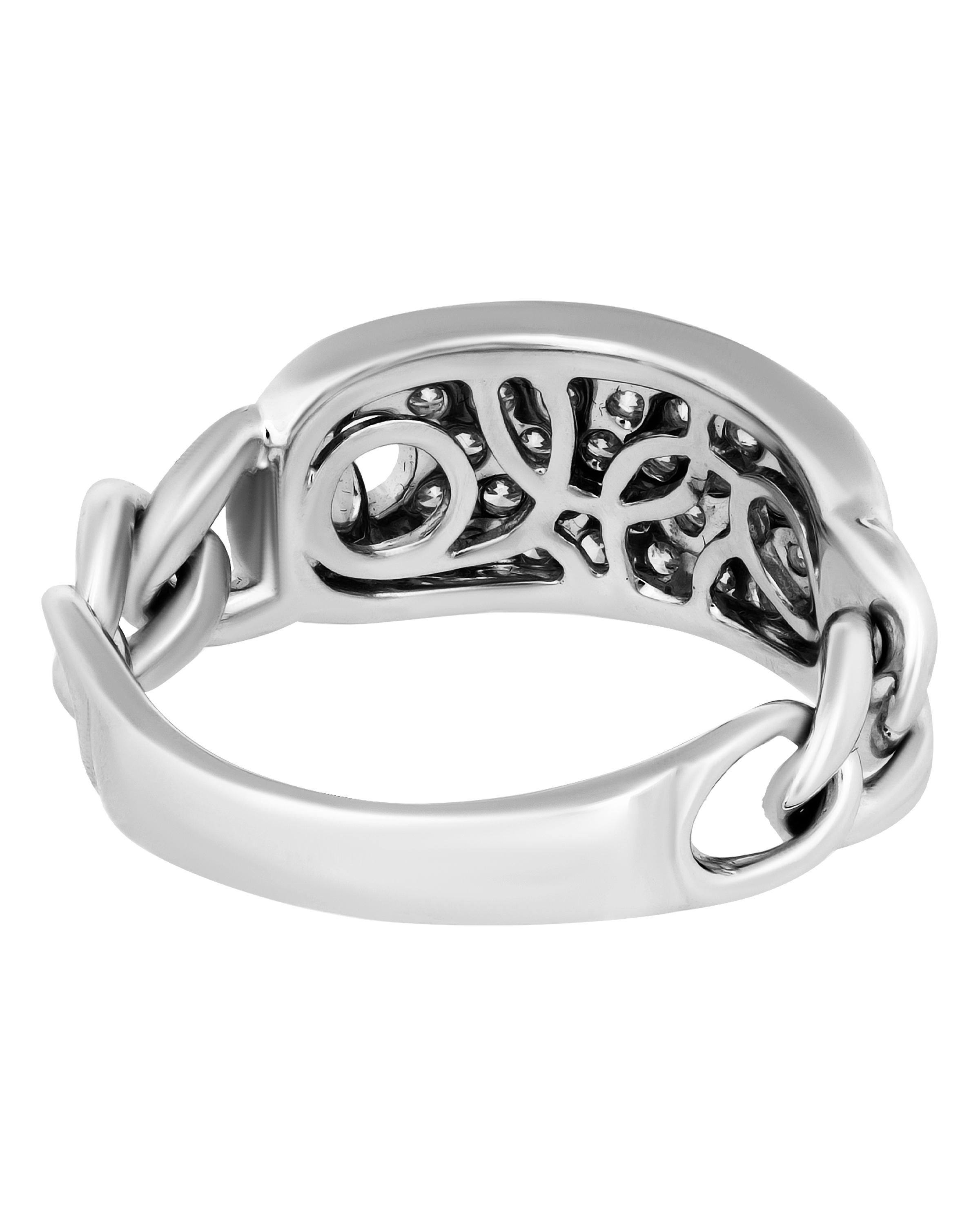 Contemporary Piero Milano 18K White Gold Diamond Ring Sz 7.25 For Sale