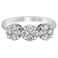 Piero Milano, bague en or blanc 18 carats avec diamants, taille 7,25