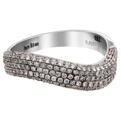 Piero Milano 18K White Gold Diamond Ring Sz 7.5