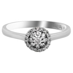 Bague Piero Milano en or blanc 18 carats avec diamants, taille 7,75