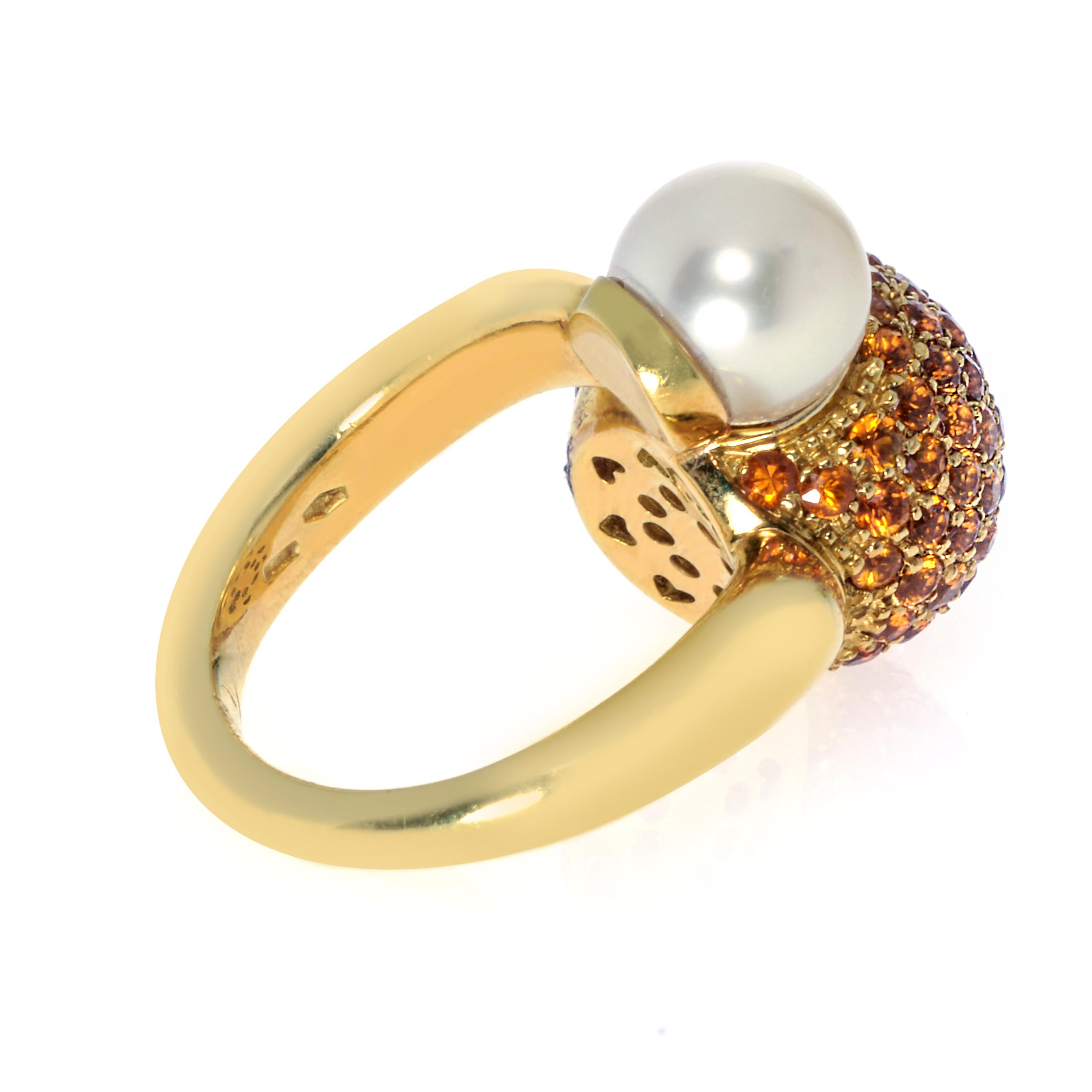 Contemporary Piero Milano 18K Yellow Gold Sapphire Ring Sz 8.25 For Sale