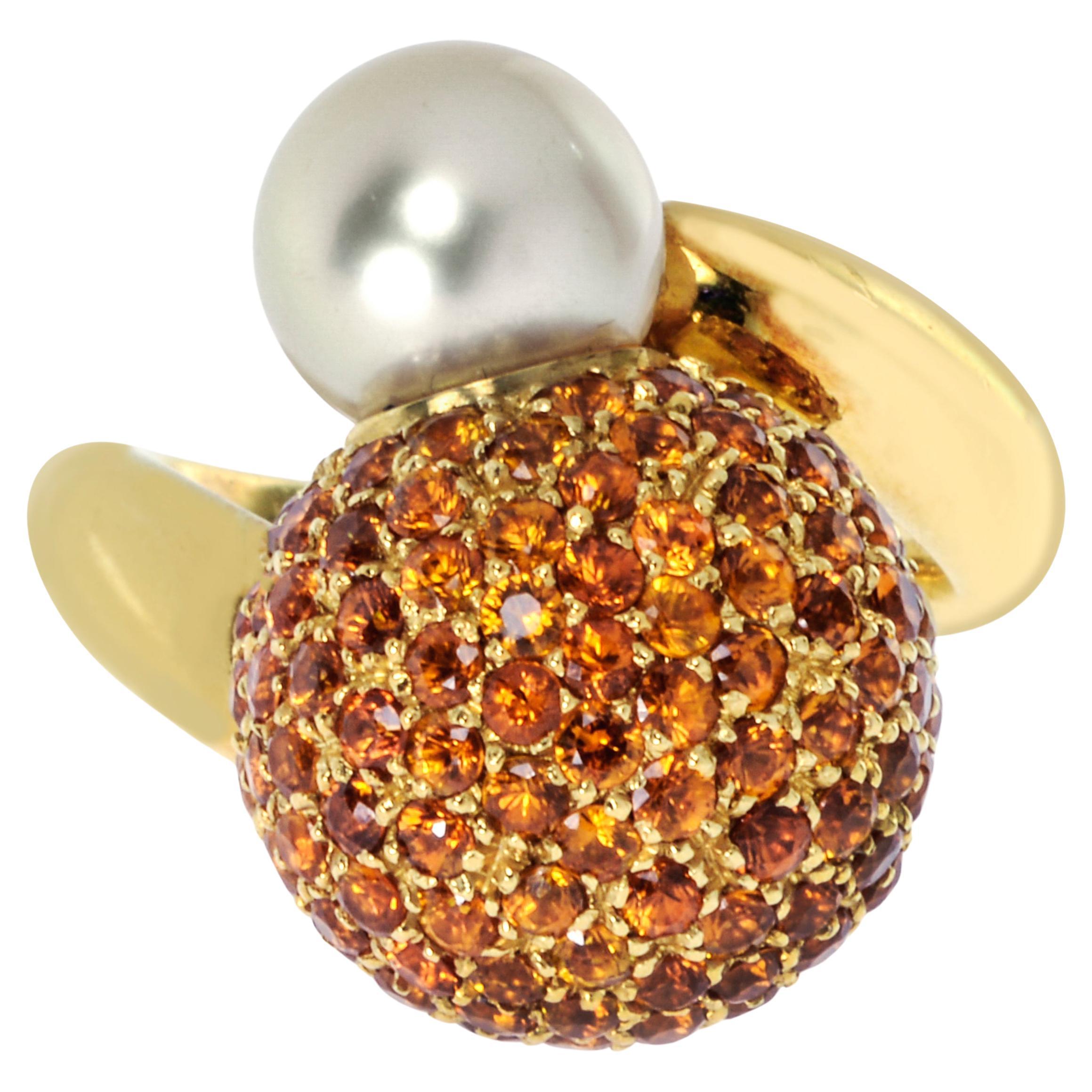 Piero Milano 18K Yellow Gold Sapphire Ring Sz 8.25 For Sale