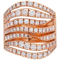 Piero Milano Diamond and 18 Karat Pink Gold Ring