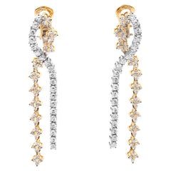 PIERO MILANO Boucles d'oreilles pendantes en diamant naturel Or bicolore 18K, 2.26cttw