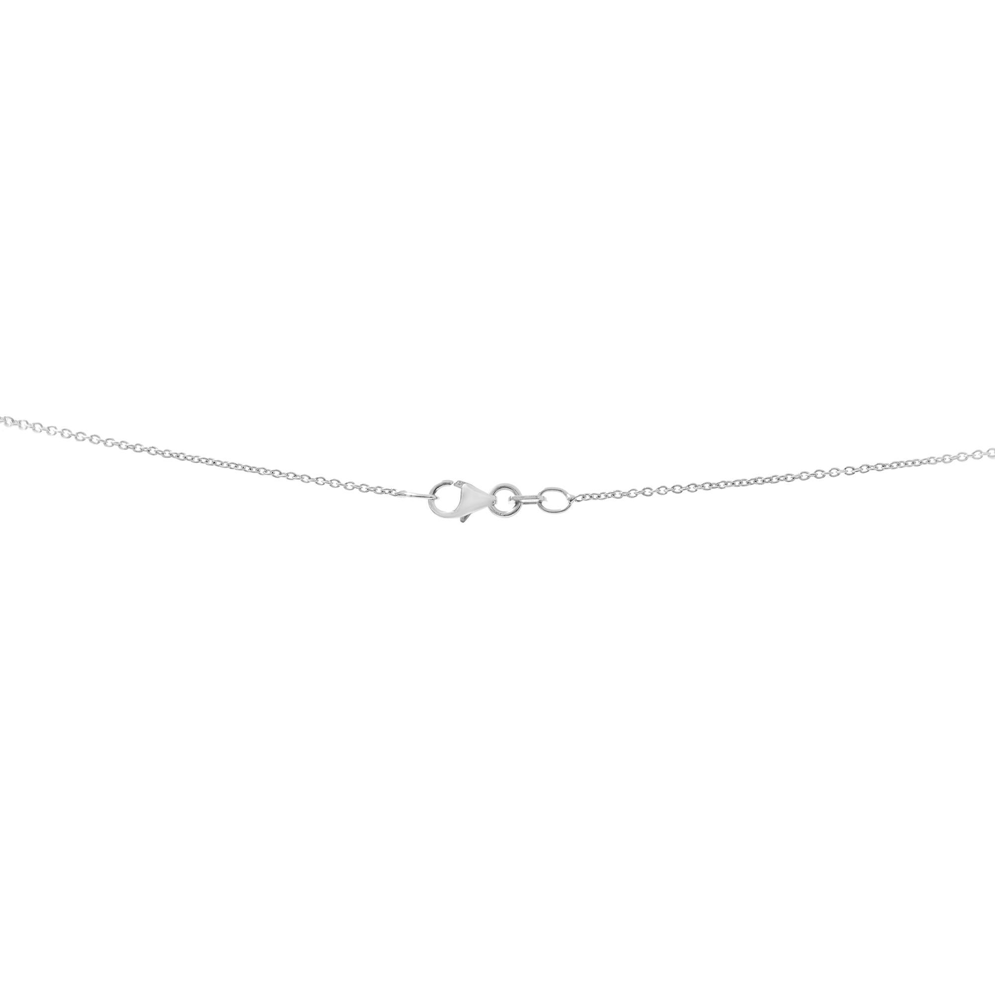 Modern Piero Milano Natural Diamond Heart Lock & Key Necklace 18k White Gold 0.09cctw  For Sale