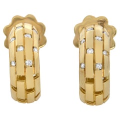 Piero Milano Natural Diamond Huggie Earrings 18k Yellow Gold 0.10 Cttw