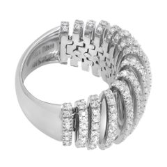Piero Milano Natural Diamond Large Ladies Ring 18k White Gold 2.06cttw