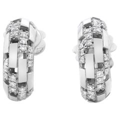 Piero Milano Natural Diamonds Mini Huggie Earrings 18k White Gold 0.24cttw