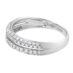 Piero Milano Natural Pave Diamond Ring 18k White Gold 0.80cttw