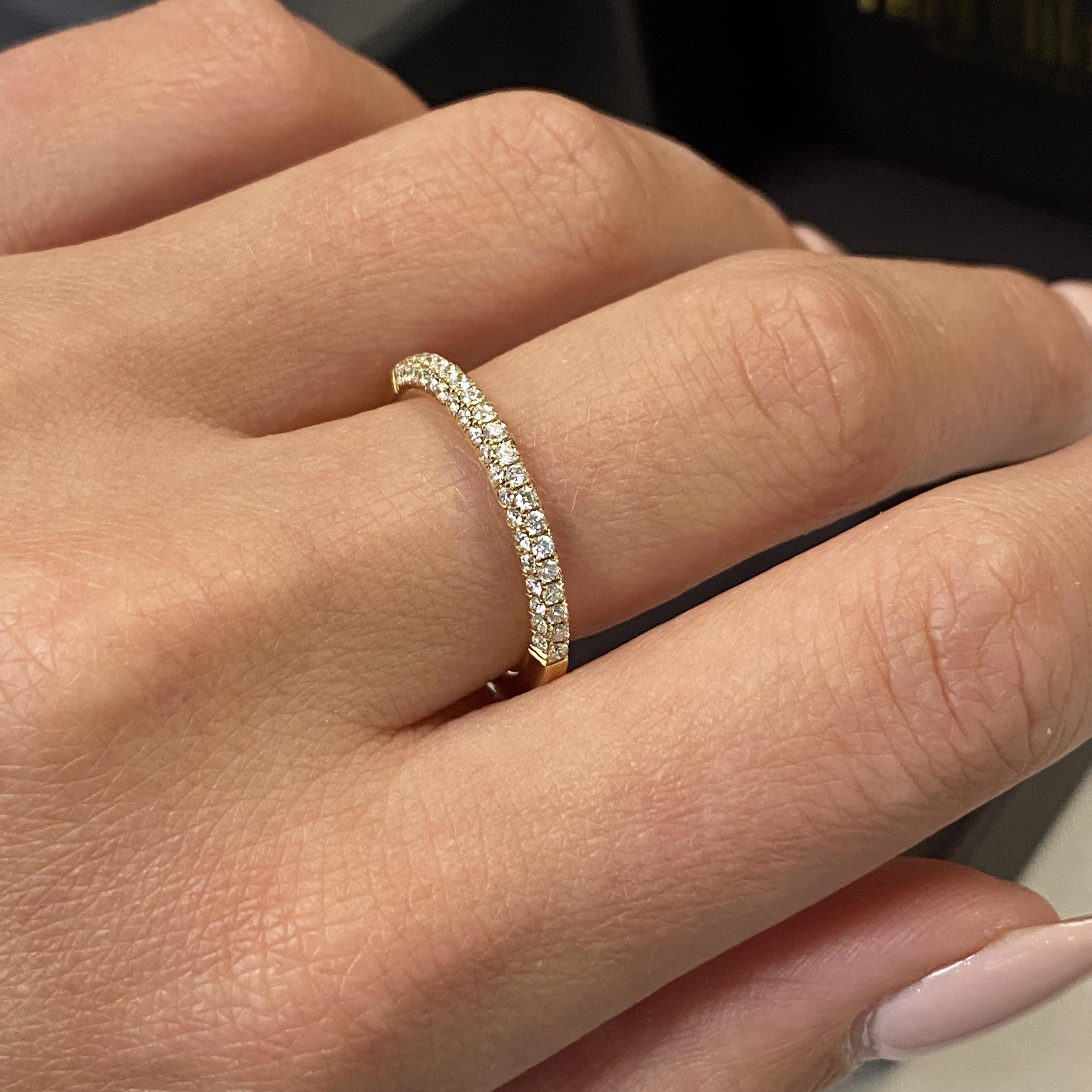 Piero Milano Natural Pave Diamond Wedding Band 18k Yellow Gold 0.44cttw In New Condition For Sale In New York, NY
