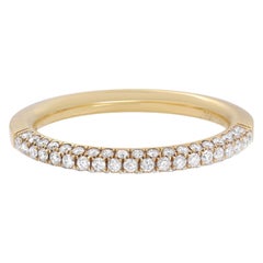 Piero Milano Natürlicher Pave Diamant-Hochzeitsring aus 18 Karat Gelbgold 0,44 Gesamtkaratgewicht