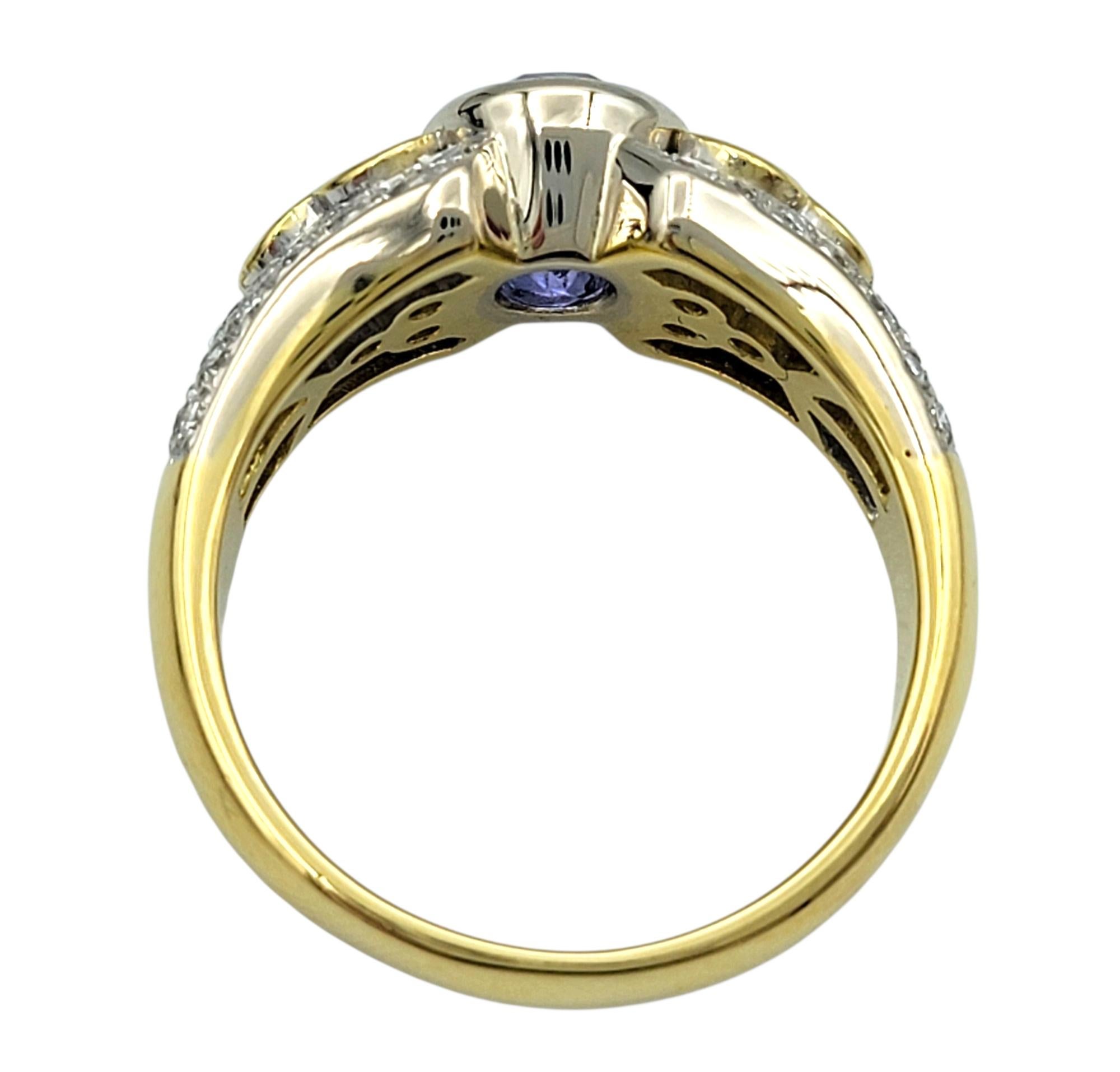 De las mujeres Piero Milano Oval Cut Tanzanite & Diamond Cocktail Ring in 18 Karat Yellow Gold en venta