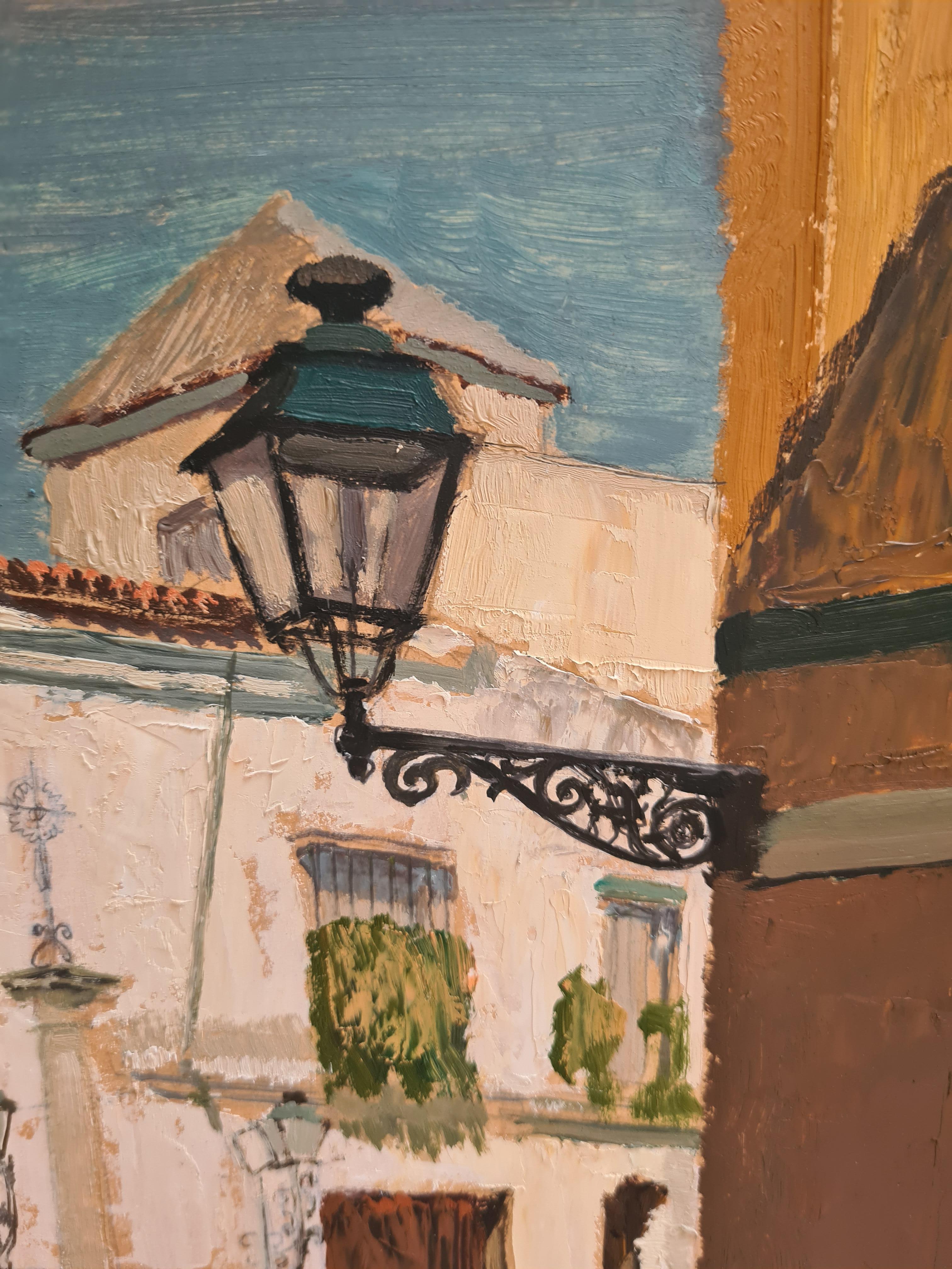 Vista arquitectónica de Sevilla, España. Óleo sobre tabla. 2