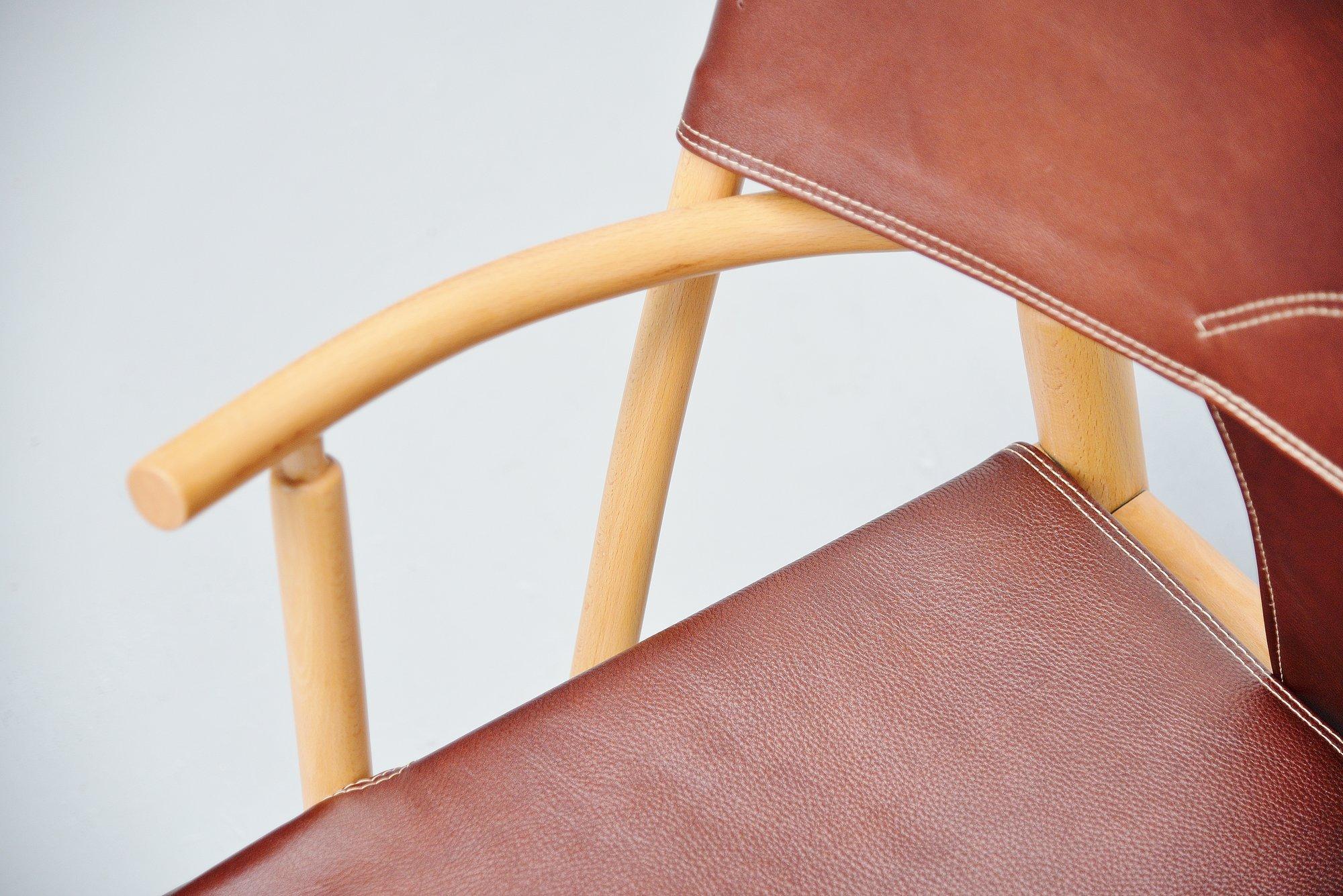 Leather Piero Palange and Werther Toffoloni Hoop Chair Italy, 1970