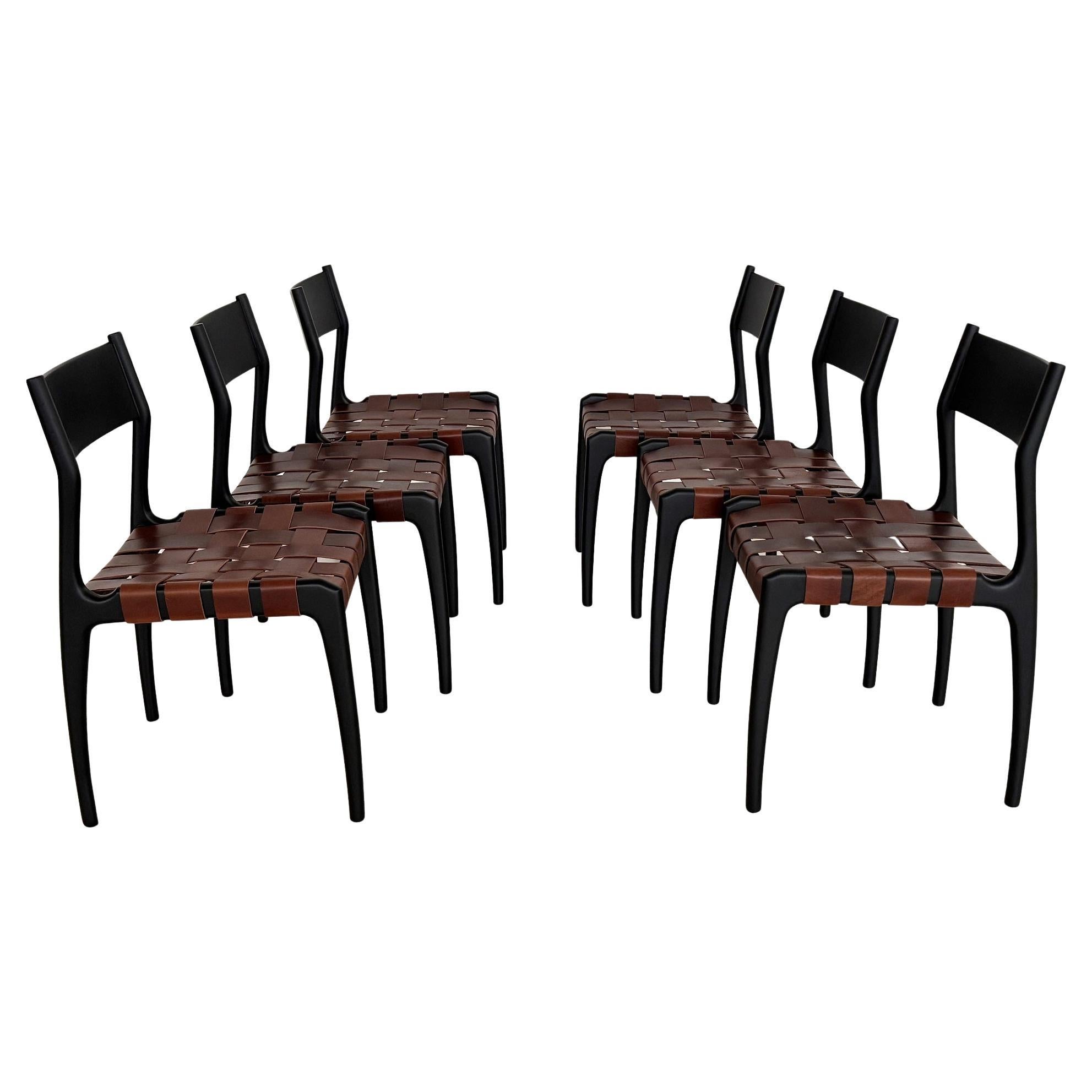 Chaises de salle à manger italiennes Piero Palange et Werther Toffoloni, 1960, ensemble de 6 pièces en vente